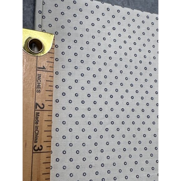 Polka Dot Cotton Fat Quarter Fabric 18" x 22" Navy on Cream for Quilting & Sewin - Picture 2 of 4